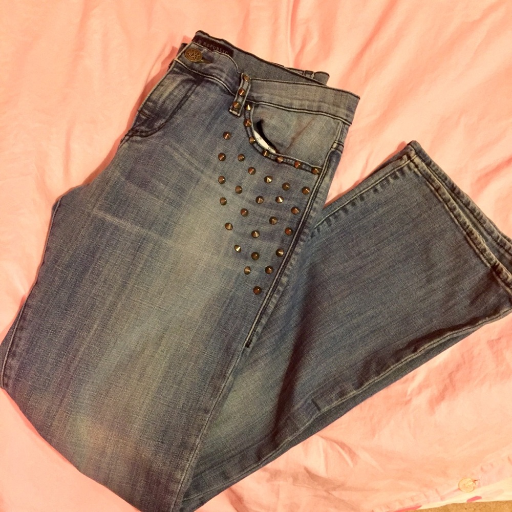 Rock & Republic spike-studded bootcut jeans